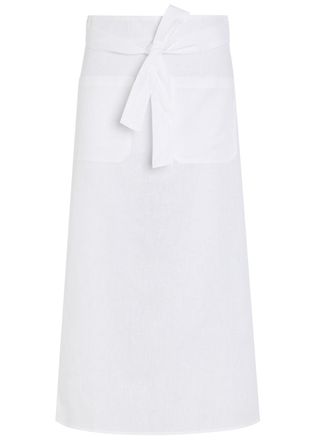 Toteme Tie-waist Cotton and Linen-blend Midi Skirt - White - 40 (UK12 / M)