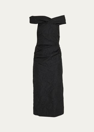 Ulla Johnson Violeta Off-Shoulder Floral Jacquard Midi Dress