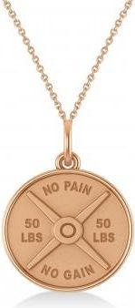 Allurez Weight Plate Charm Mens Pendant Necklace 14K Rose Gold