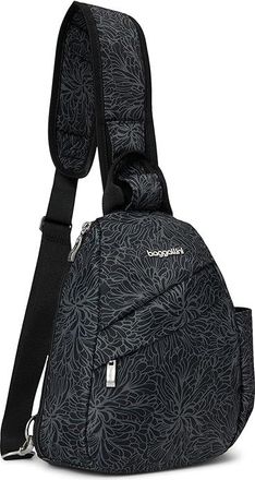 Baggallini Medium Sling Backpack Bags Midnight Blossom, Polyester