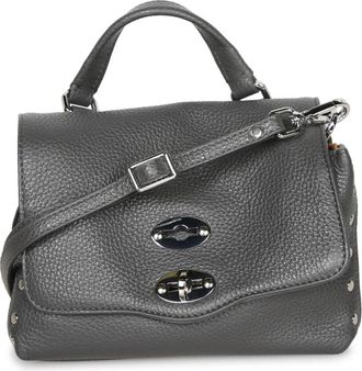 Zanellato Gehamerd grijs vulcano leer. - Dames - Handtassen - Grijs - ONE Size - Leer - Tassen