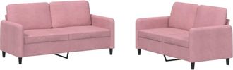 vidaXL Juego De Sof&aacute;s 2 Piezas Terciopelo Rosa Vidaxl