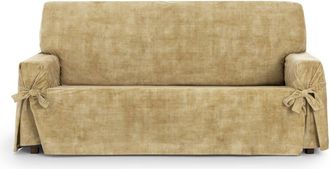 Eysa Funda sofá 2 plazas antimanchas con lazos mostaza 140 - 180cm