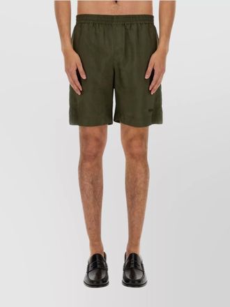 Msgm elastic waistband cupro bermuda shorts
