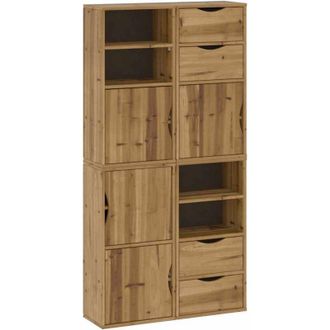vidaXL Vidaxl - Armarios Auxiliares 4 Uds odda 40x24x79 Cm Madera Maciza Pino