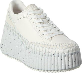 Chlo&eacute; Nama Leather & Suede Wedge Sneaker