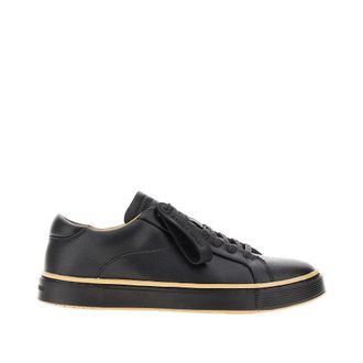 Emporio Armani Leather sneaker with contrasting welt Man 8