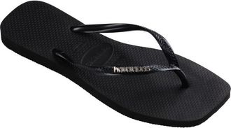 Havaianas Slim Square Logo Metallic Sandalen f&uuml;r Damen | schwarz