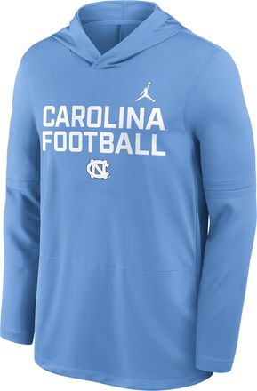 Nike Jordan Mens North Carolina Sideline Jordan Brand Dri-FIT College Long-Sleeve Hooded Top in Blue | 0JB94EYNCN-7XL