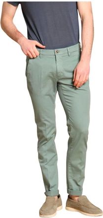 Mason's Slim Fit Chino Broek in Tricot - Heren - Chinos - Groen - M - Katoen - Broeken