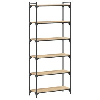 vidaXL Librer&iacute;a 6 Estantes Madera Ingenier&iacute;a Roble Sonoma 80x30x188 Cm Vidaxl