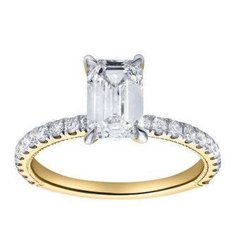 LuvMyJewelry Kiara 14K Gold Emerald Cut Lab Grown Diamond Engagement Ring - 2 ct in 14K Yellow Gold at Nordstrom, Size 5.5