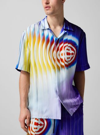 Casablanca Mens Shockwave pure silk cabana shirt