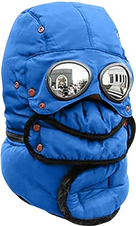 Generic Unisex Men Women 3 in 1 Ski Cap Winter Warm Soft Trapper Snow Windproof Balaclava Face Coverings Hat with Glasses Mouth Ear Warmer Earflap Outdoors Hi