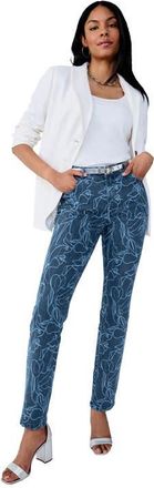 Jessica London True Fit Stretch Denim Straight Leg Jean in Medium Stonewash Orchid at Nordstrom, Size 12