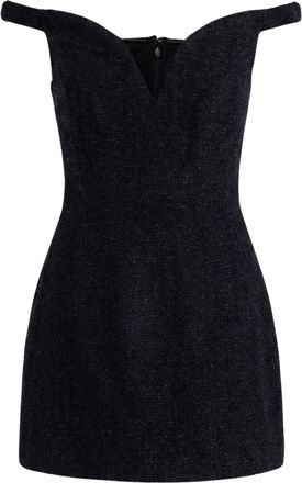 Self Portrait Black Internal Corset Boucle Mini Dress