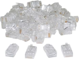 Trade Shop Trade Shop - Connettore Lan 8 Poli Ethernet Plug Rj45 Maschio Da Crimpare Per Cavo Di Rrete
