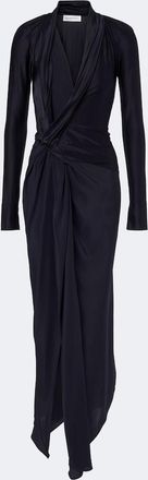 Victoria Beckham Lea draped silk-trimmed jersey maxi dress
