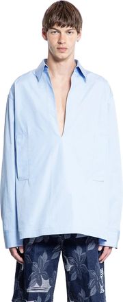 Gucci V-Neck Cotton Poplin Shirt