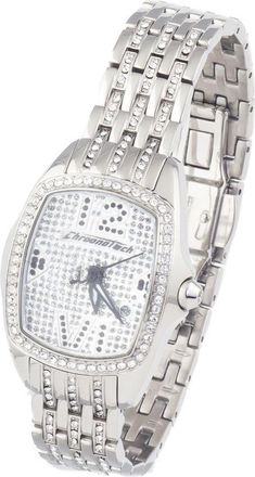Chronotech Womens 7930ls39mac Crystal Watch - Light Grey Silver Steel - One Size