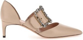 Bally Jessye 55 Buckle Leather Pumps, Brand Size 37 ( US Size 6.5 )