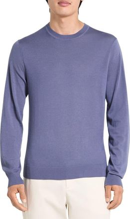 Theory Regal Wool Crewneck Sweater in Dusk Blue - 2Tu at Nordstrom, Size Xx-Large