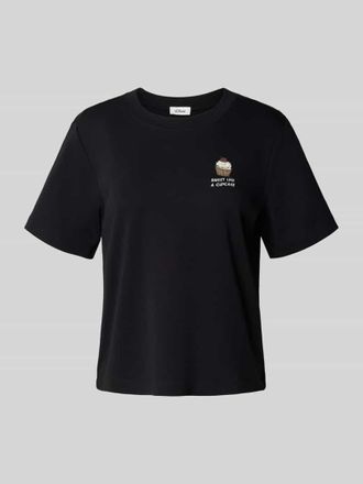s.Oliver Red Label Regular Fit T-Shirt aus reiner Baumwolle in BLACK, Gr&ouml;&szlig;e 40