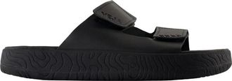 Veja Zwarte Leren Sandalen - Slip-On Stijl - Heren - Sandalen - Zwart - 37 EU - Leer - Schoenen