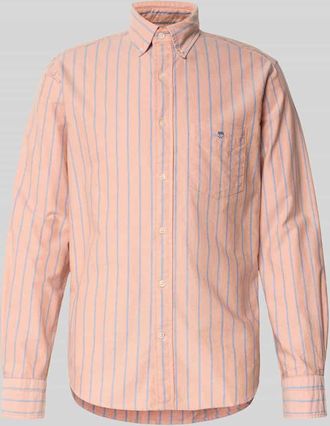 GANT Regular Fit Freizeithemd mit Motiv-Stitching in Orange, Größe XXL