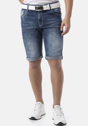 Cipo & Baxx Jeansshorts CIPO & BAXX, Herren, Gr. 29, N-Gr, blau, Web, Obermaterial: 98% Baumwolle, 2% Elasthan, Abriebeffekte, slim fit knielang, Jeans Jeansshort