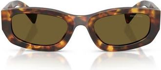 Miu Miu 53mm Irregular Sunglasses in Havana Honey /Dark Brown at Nordstrom