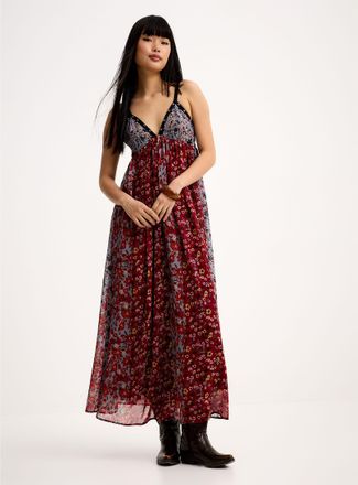 Twik Womens Sequined floral maxi dress