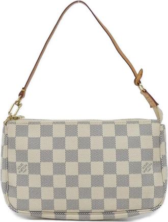 Louis Vuitton White Coated Canvas Pochette Pouch (Pre-Owned)