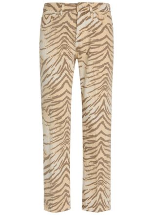 Good American Vintage Straight Ankle Tiger-print Jeans - Multicoloured - 27 (W27 / UK8-10 / S)