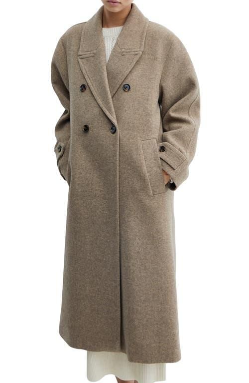 Double Breasted Oversize Coat in Medium Brown at Nordstrom, Size X-Small