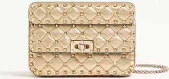 Valentino Garavani Small Valentino Garavani Rockstud Spike Bag In Laminated Nappa Wo