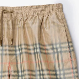Burberry Check-Print Shorts - Stone