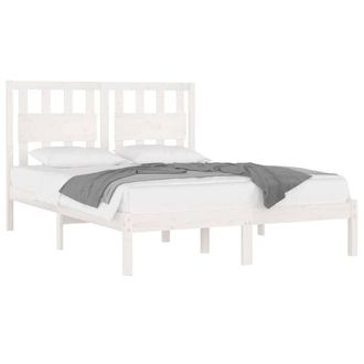 Berkfield Home Beautiful Bed Frame White Solid Wood Pine 140x200 cm