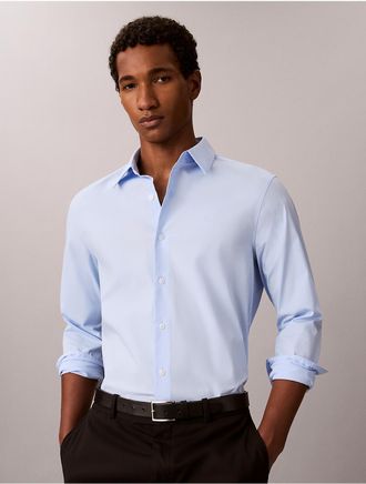 Calvin Klein Mens Classic Stretch Button-Down Shirt - Blue - XL