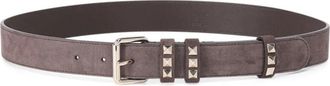 Valentino Rockstud Suede Riem - Dames - Riemen - Bruin - 85 CM - Leer - Accessoires