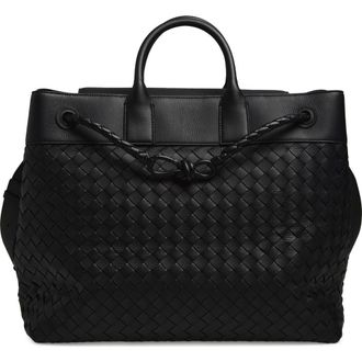 Bottega Veneta Andiamo Voyager Intrecciato Tote in 8966 Black-Nero Opaco at Nordstrom