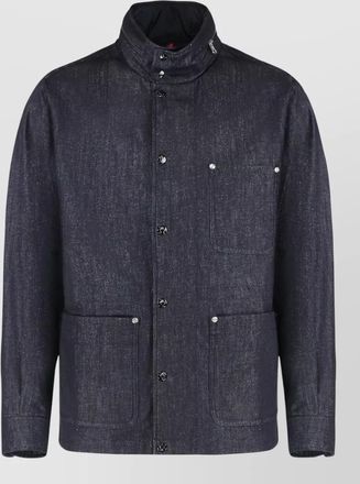 Moncler chesery denim jacket high collar pockets