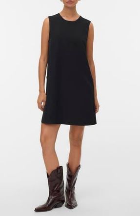 Vero Moda Fany Sleeveless Trapeze Minidress in Black at Nordstrom Rack, Size 10 Us / 42 Eu