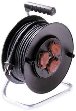 Bachmann Enrollador De Cable Bachmann Negro 25 Metros 3 Tomas
