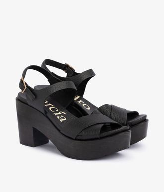 Pedro Garcia Sandal clog in black cervo with wood wedge | Darby | Spring Summer 26 | PEDRO GARCIA
