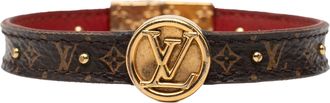 Louis Vuitton Pre-owned Womens Monogram And Calfskin Lv Circle Reversible Bracelet - Brown - One Size