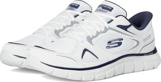Skechers Track Ezral Hands Free Slip-in Mens Shoes White/Navy : 11.5 D - Medium, Synthetic