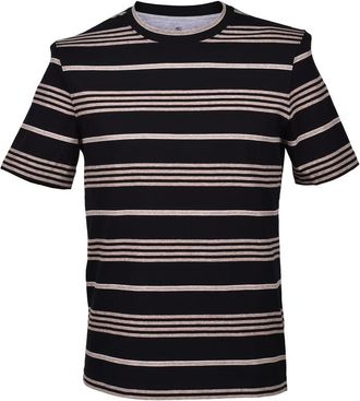 Brunello Cucinelli Black Striped Crew Neck T-Shirt, Size X-Small