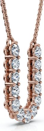 Pompeii3 1Ct Diamond Initial U Pendant 14k Gold 18 Necklace Lab Grown 5/8 Tall