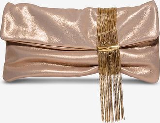 Jimmy Choo London Clutch aus Metallic-Wildleder Zandra